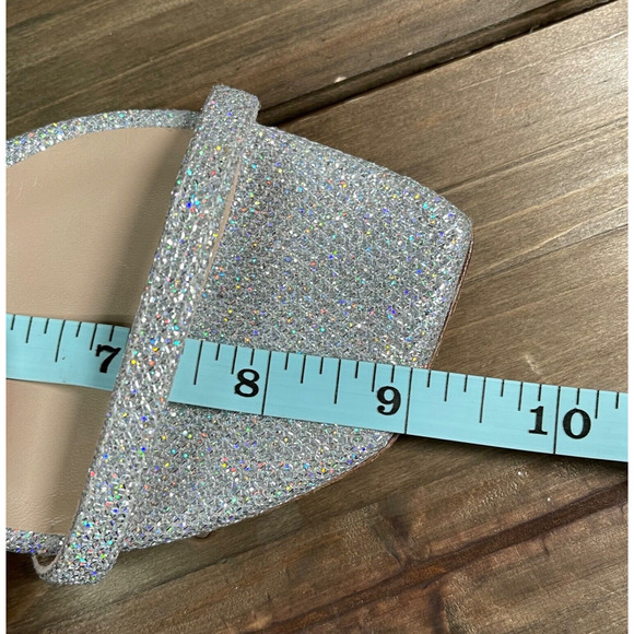 Stuart Weitzman Women's Nudistcurve Heeled Sandal Size 6.5 Crystal Silver 100 mm - Picture 16 of 16